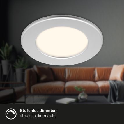Briloner 7049014 - LED dimmelhető fürdőszobai beépíthető mennyezeti lámpa LED/6W/230V 3000K IP44 matt króm