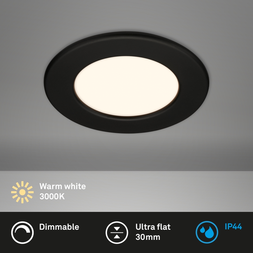 Briloner 7049015 - Dimmelhető fürdőszobai süllyesztett LED lámpatest LED/6W/230V 3000K IP44 fekete