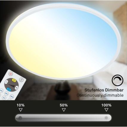Briloner 7079-016 - LED dimmelhető mennyezeti lámpa SLIM LED/18W/230V 2700-6500K + távirányító