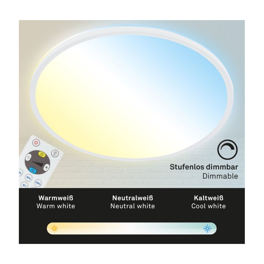 Briloner 7079-016 - LED dimmelhető mennyezeti lámpa SLIM LED/18W/230V 2700-6500K + távirányító