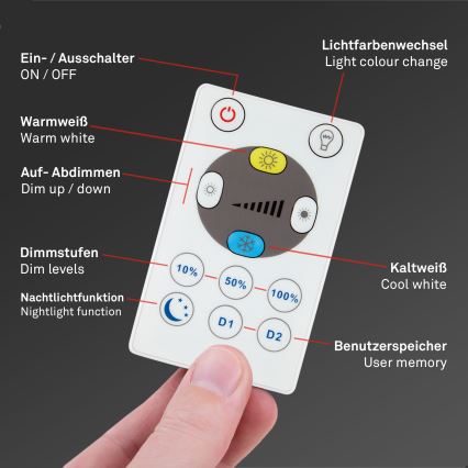 Briloner 7081-015 - LED dimmelhető mennyezeti lámpa SLIM LED/18W/230V 2700-6500K + távirányító