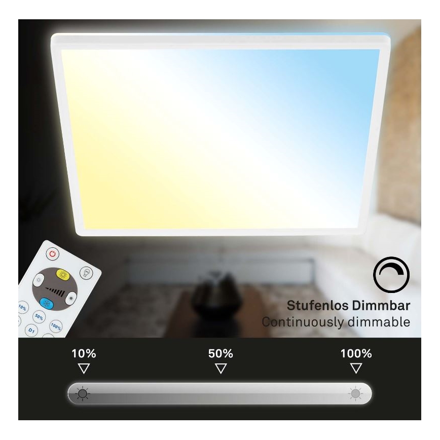 Briloner 7082-016 - LED dimmelhető mennyezeti lámpa SLIM LED/22W/230V 2700-6500K + távirányító