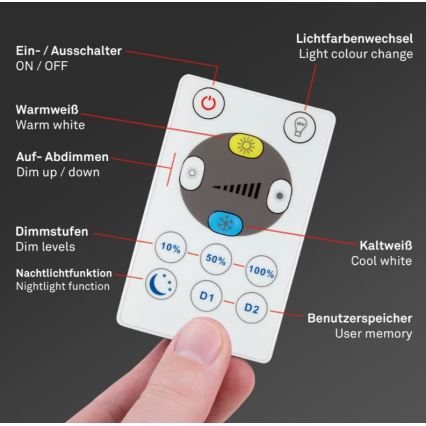 Briloner 7082-016 - LED dimmelhető mennyezeti lámpa SLIM LED/22W/230V 2700-6500K + távirányító