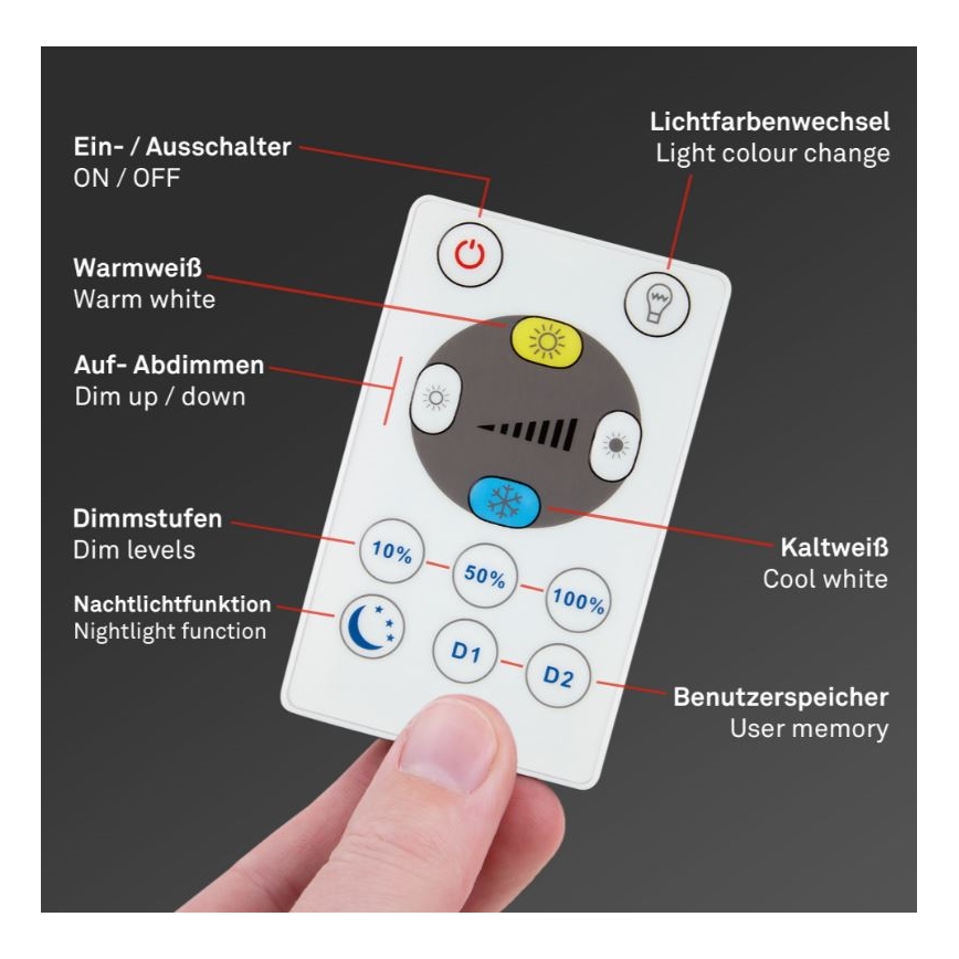 Briloner 7082-016 - LED dimmelhető mennyezeti lámpa SLIM LED/22W/230V 2700-6500K + távirányító