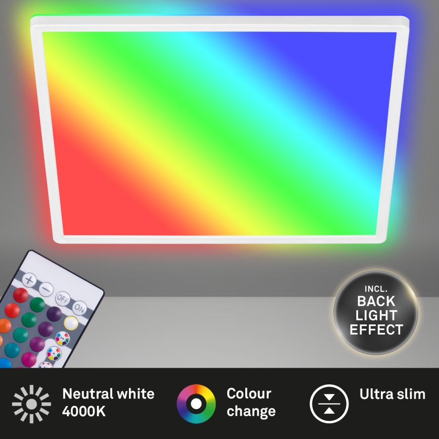 Briloner 7091-416 - LED RGBW dimmelhető mennyezeti lámpa SLIM LED/22W/230V + távirányító