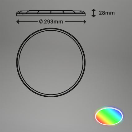 Briloner 7092-416 - RGBW Dimmelhető mennyezeti lámpa SLIM LED/15W/230V + távirányítás