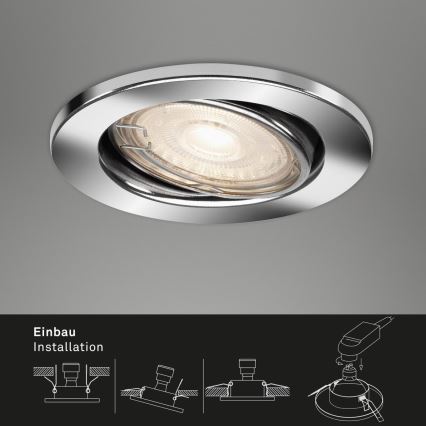 Briloner 7144-038 - KÉSZLET 3x LED Fürdőszobai beépíthető lámpa SLIDE GU10/3,5W/230V IP23