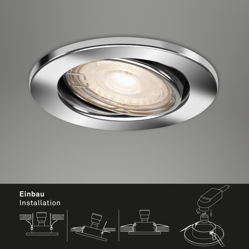 Briloner 7144-038 - KÉSZLET 3x LED Fürdőszobai beépíthető lámpa SLIDE GU10/3,5W/230V IP23