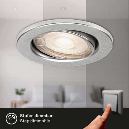 Briloner 7149-039 - 3 db-os készlet, LED dimmelhető fürdőszobai lámpa 1xGU10/5W/230V IP23