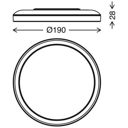 Briloner 7150-416 - LED Mennyezeti lámpa SLIM LED/12W/230V á. 19 cm