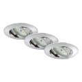 Briloner 7209-038 - KÉSZLET 3x LED Fürdőszobai beépíthető lámpa LED/5W/230V IP23