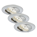 Briloner 7209-039 - 3 darabos LED fürdőszobai beépíthető mennyezeti lámpa ATTACH LED/5W/230V IP23 matt króm