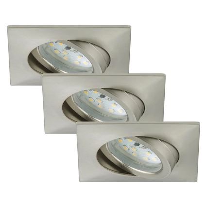 Briloner 7210-032 - KÉSZLET 3x LED Fürdőszobai beépíthető lámpa ATTACH LED/5W/230V IP23 matt króm