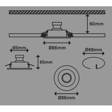 Briloner 7221-036 - KÉSZLET 3x LED Fürdőszobai függesztett mennyezeti lámpa 1xGU10/3W/230V IP23 fehér