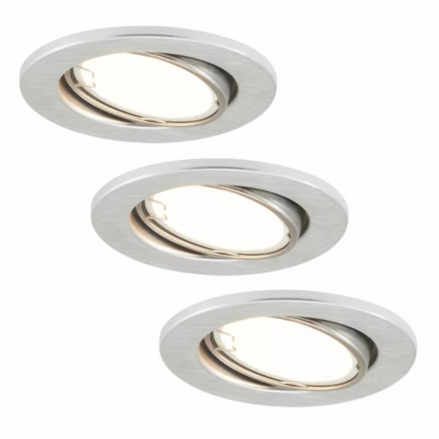 Briloner 7221-039 - KÉSZLET 3x LED Fürdőszobai függesztett mennyezeti lámpa 1xGU10/3W/230V IP23 ezüst