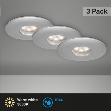 Briloner 7240-039 - KÉSZLET 3x LED Fürdőszobai beépíthető lámpa LED/1,8W/230V IP44