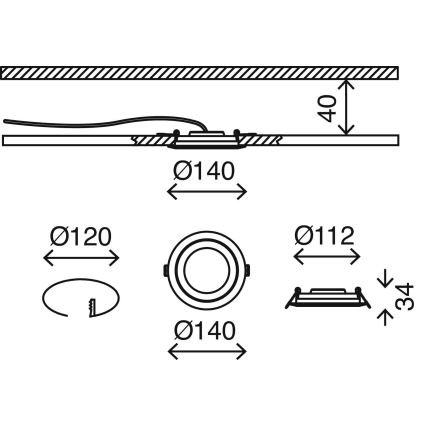 Briloner 7285-016 - Fürdőszobai beépíthető mennyezeti LED lámpa LED/6,4W/230V IP23