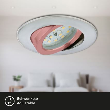 Briloner 7296-039 - 3 darabos LED szett, dimmelhető fürdőszobai beépíthető mennyezeti lámpatest 1xLED/6,5W/230V 3000K IP23 matt króm