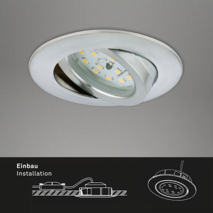 Briloner 7296-039 - 3 darabos LED szett, dimmelhető fürdőszobai beépíthető mennyezeti lámpatest 1xLED/6,5W/230V 3000K IP23 matt króm