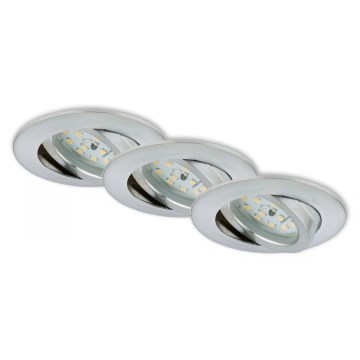 Briloner 7296-039 - 3 darabos szett: dimmelhető fürdőszobai beépíthető LED lámpatest LED/6,5W/230V 3000K IP23 matt króm