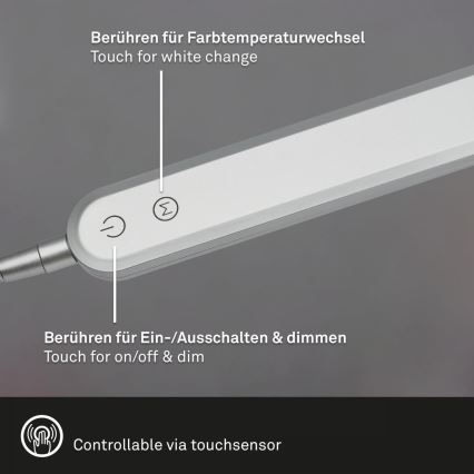 Briloner 7389-014 - LED Dimmelhető érintős flexible asztali lámpa SERVO LED/8W/230V 3000/4000/6500K