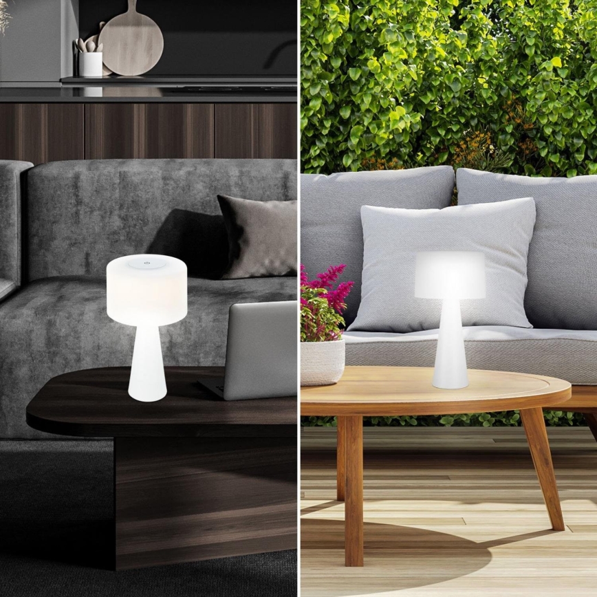 Briloner 7420016 - LED Dimmelhető újratölthető érintős kültéri asztali lámpa LED/4W/5V IP44 3000K fehér