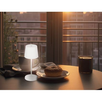 Briloner 7423016 - LED állítható fényerejű, tölthető kültéri asztali lámpa LED/2,6W/5V 2000mAh IP44 fehér