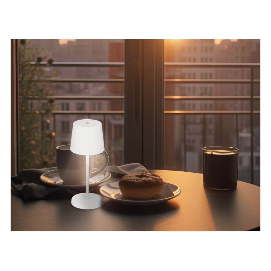 Briloner 7423016 - LED állítható fényerejű, tölthető kültéri asztali lámpa LED/2,6W/5V 2000mAh IP44 fehér