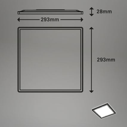 Briloner 7457-414 - LED mennyezeti lámpatest SLIM LED/18W/230V 4000K 29x29 cm fekete