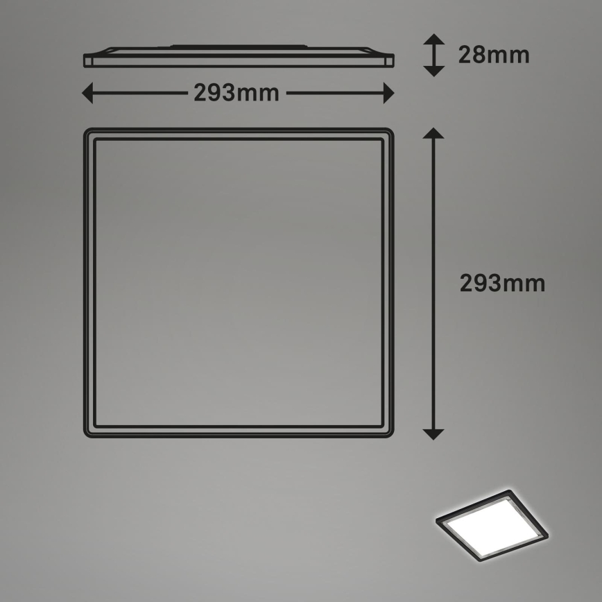 Briloner 7457-414 - LED mennyezeti lámpatest SLIM LED/18W/230V 4000K 29x29 cm fekete