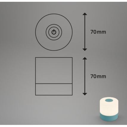Briloner 7461010 - LED Dimmelhető újratölthető kültéri asztali lámpa LED/2W/5V IP44 1200 mAh kék