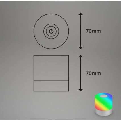 Briloner 7462014 - LED RGB Újratölthető kültéri asztali lámpa LED/1,5W/5V IP44 1200 mAh matt króm