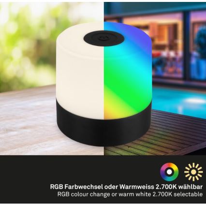 Briloner 7462015 - LED RGB újratölthető kültéri asztali lámpa LED/1,5W/5V IP44 1200 mAh fekete