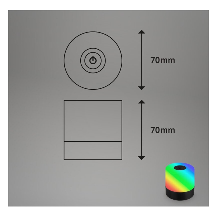 Briloner 7462015 - LED RGB újratölthető kültéri asztali lámpa LED/1,5W/5V IP44 1200 mAh fekete