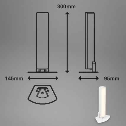 Briloner 7474-016 - LED állítható fényerejű érintős, tölthető kültéri asztali lámpa 2 az 1-ben LED/7W/5V 2x2200 mAh USB 3000K IP44 fehér