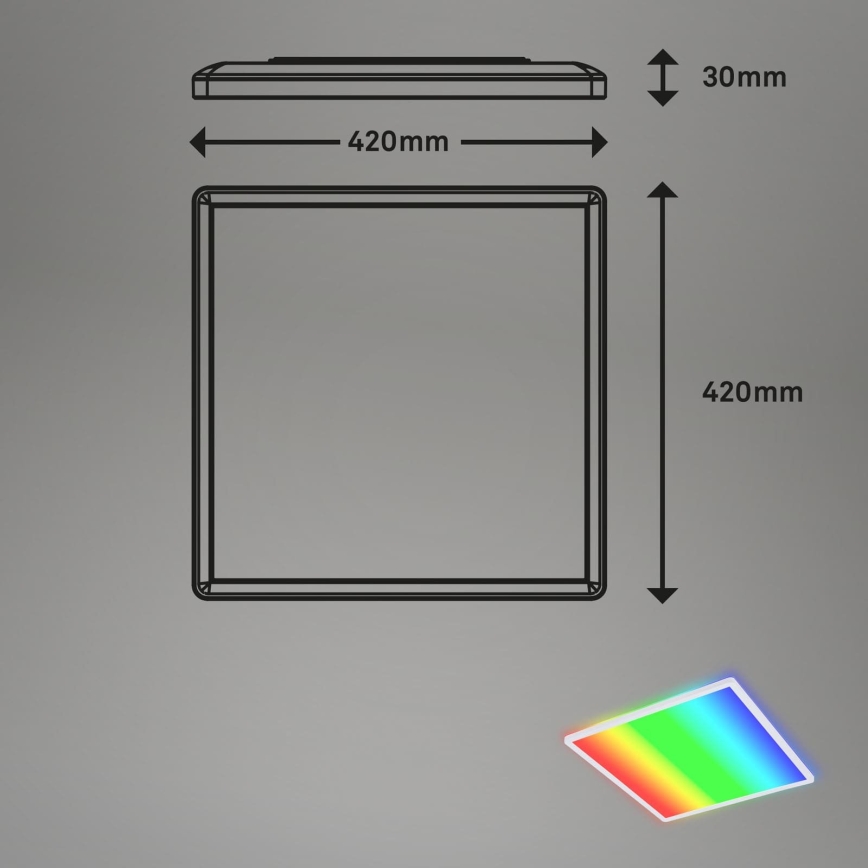 Briloner 7491-016 - LED RGBW Dimmelhető mennyezeti lámpatest SMART LED/22W/230V 4000K 42x42 cm Wi-Fi Tuya + távirányító