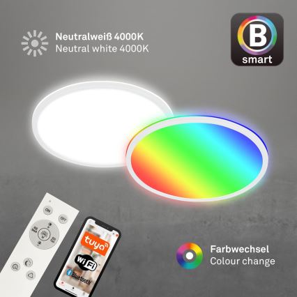 Briloner 7494016 - LED RGBW fényerőszabályozható mennyezeti lámpa okos LED/22W/230V 4000K átm. 42 cm Wi-Fi Tuya + távirányító