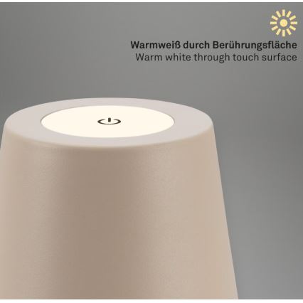 Briloner 7508011 - LED állítható fényerejű, tölthető kültéri asztali lámpa 2 az 1-ben LED/2,5W/5V IP44 bézs