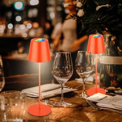 Briloner 7510012 - LED RGBW dimmelhető kültéri újratölthető asztali lámpa CALIDA LED/2,5W/5V IP44 1200 mAh narancssárga