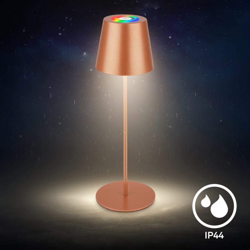 Briloner 7510013 - LED RGBW dimmelhető, kültéri, újratölthető asztali lámpa CALIDA LED/2,5W/5V IP44 1200 mAh bronz