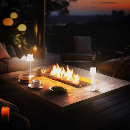 Briloner 7510016 - LED RGBW fényerőszabályozható kültéri tölthető asztali lámpa CALIDA LED/2,5W/5V IP44 1200 mAh fehér