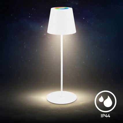 Briloner 7510016 - LED RGBW fényerőszabályozható kültéri tölthető asztali lámpa CALIDA LED/2,5W/5V IP44 1200 mAh fehér
