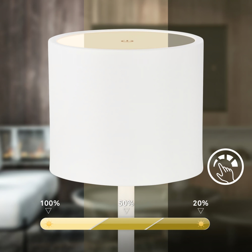 Briloner 7521016 - SIGO LED, dimmelhető, újratölthető kültéri asztali lámpa LED/2,5W/5V IP44 2600 mAh fehér