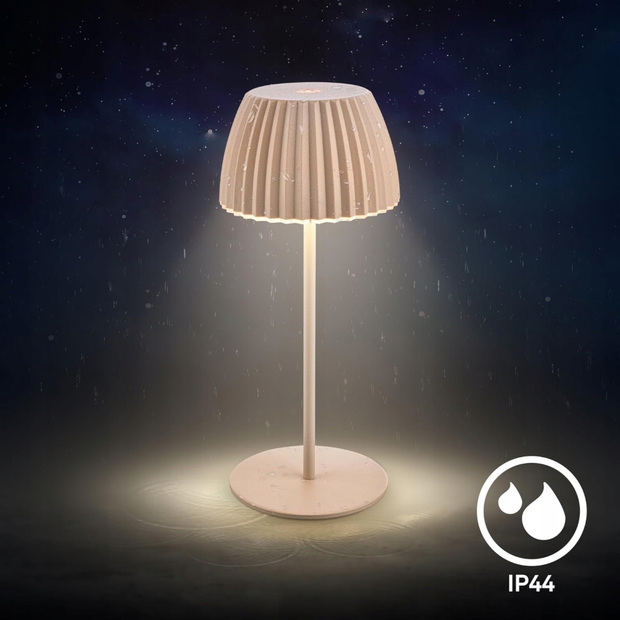 Briloner 7552-011 - MINI LED kültéri asztali lámpa, dimmelhető, érintésvezérlésű, újratölthető, 1,5W/5V IP44 1800 mAh bézs