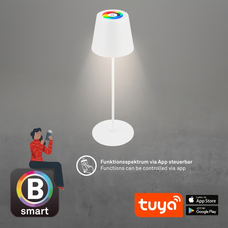 Briloner 7559016 - COLORIS LED RGB dimmelhető, újratölthető kültéri asztali lámpa LED/3,5W/5V IP44 2000 mAh, Wi‑Fi, Tuya-kompatibilis