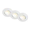 Briloner 7586036 - 3 darabos LED szett: fürdőszobai süllyesztett mennyezeti lámpatest KLIRA LED/4,9W/230V 2500/3000/4000K IP23 fehér