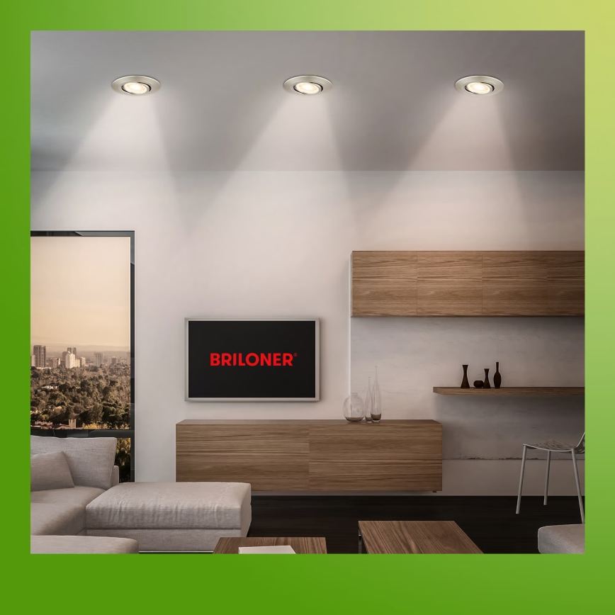 Briloner 7587032 - 3 darabos szett KLIRA LED/4,9W/230V beépíthető fürdőszobai mennyezeti lámpatest, fényerőszabályozható, 2500/3000/4000K, IP23, matt króm