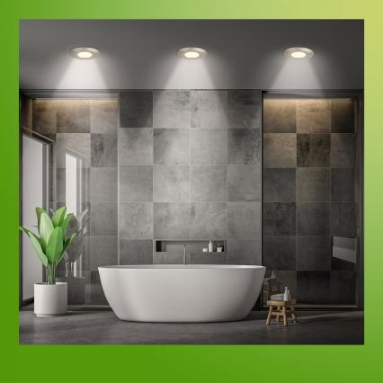 Briloner 7588032 - 3 darabos LED fürdőszobai süllyesztett mennyezeti lámpa KLIRA LED/4,9W/230V 2500/3000/4000K IP44 matt króm