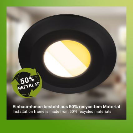 Briloner 7588035 - SZETT 3x LED fürdőszobai süllyesztett lámpa KLIRA LED/4,9W/230V 2500/3000/4000K IP44 fekete