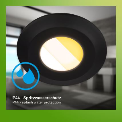 Briloner 7588035 - SZETT 3x LED fürdőszobai süllyesztett lámpa KLIRA LED/4,9W/230V 2500/3000/4000K IP44 fekete